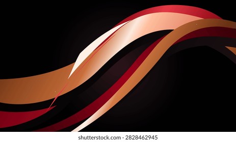 Exclusive luxury background featuring twisting metallic copper and rich maroon silk ribbons with dramatic lighting. Maroon, Copper and Ebony color theme.