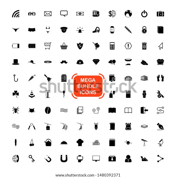 Download Exclusive Mega Bundle Icons Pack Collection Stock Vector Royalty Free 1480392371