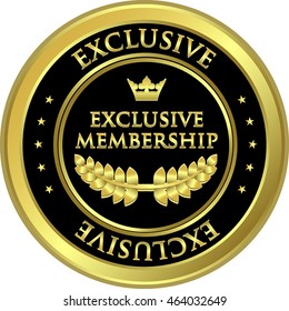 Exclusive Membership Gold And Black Medal