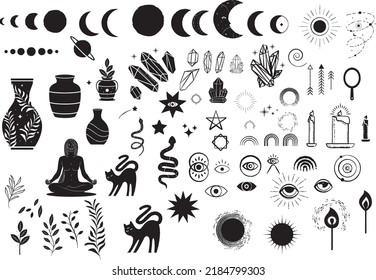 Exclusive Mystic magical element illustration vector design silhouette isolated on white background
