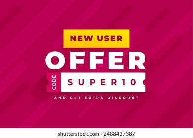 Exklusive neue User Promo Code Angebot Vorlage Design Vektorgrafik