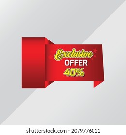 Exklusives Angebot 40% Vector Banner Ad Design Element für den zunehmenden Verkauf.