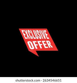 Exclusive Offer Badge | Promo Sale Vector on Black Background	