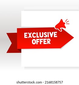 Plantilla de diseño de banner de oferta exclusiva. Se puede usar para tiendas, publicidad, tiendas. Ilustración vectorial plana aislada en fondo blanco.