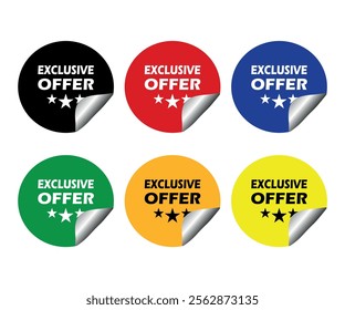 Exclusive offer banner in different colors. Special offer price sign. Advertising discounts symbol