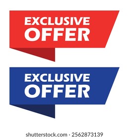 Exclusive offer banner in different colors. Special offer price sign. Advertising discounts symbol