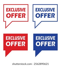 Exclusive offer banner in different colors. Special offer price sign. Advertising discounts symbol