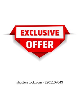 Exclusive offer banner, Flat vector design. Modern web element for business, marketing and advertising.