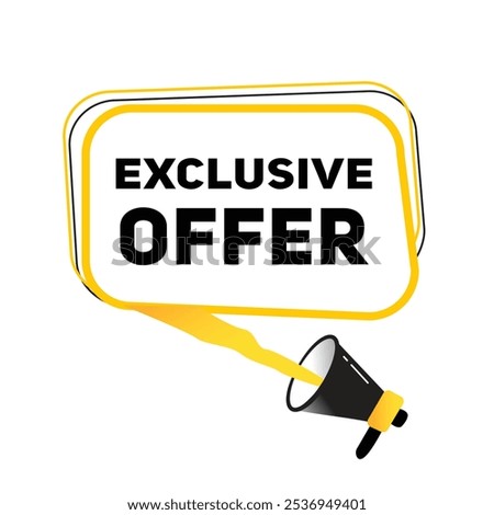 Exclusive offer banner flat vector speech bubble, sign. vector illustration design element.