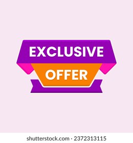 Exclusive offer banner lable clipart