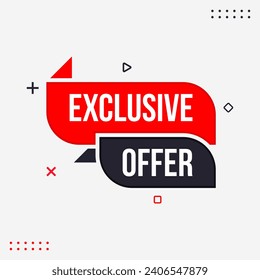 Exclusive offer banner lable clipart