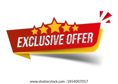 Exclusive offer banner on white background
