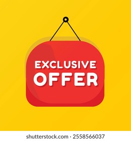 Exclusive offer banner, poster element modern icon. vector sign, design isolated white background.