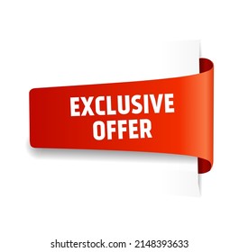 Exclusive offer banner. Special offer badge. Flat vector illustration.