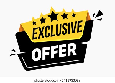 Exclusive offer banner. Special offer price sign. 
