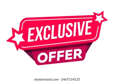 Exclusive offer banner. Special offer price sign. Advertising discounts symbol. Isolated web element.
