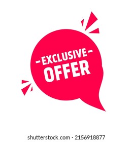 Exclusive offer banner. Exclusive offer speech bubble icon. Best offer. Vector illustration.