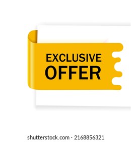 Vector de plantilla de banner de oferta exclusiva. Insignia de la tienda. Concepto de negocio.