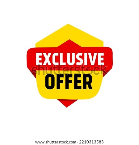 Exclusive offer banner vector design. Modern web element.