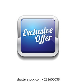 Exclusive Offer Blue Vector Icon Button