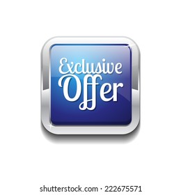 Exclusive Offer Blue Vector Icon Button