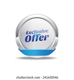 Exclusive Offer Blue Vector Icon Button