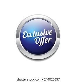 Exclusive Offer Blue Vector Icon Button