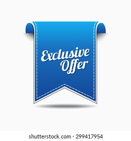 Exclusive Offer Blue Vector Icon Design