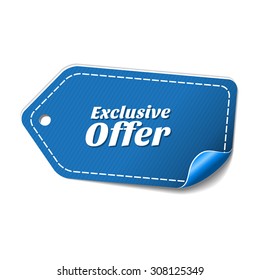 Exclusive Offer Blue Vector Icon Design