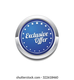 Exclusive Offer Blue Vector Icon Button