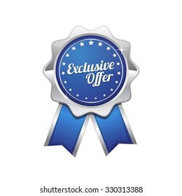 Exclusive Offer Blue Vector Icon Design