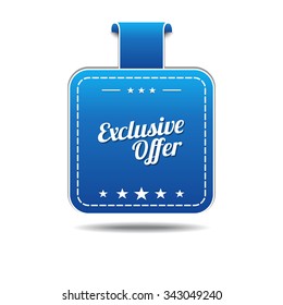 Exclusive Offer Blue Vector Icon Design