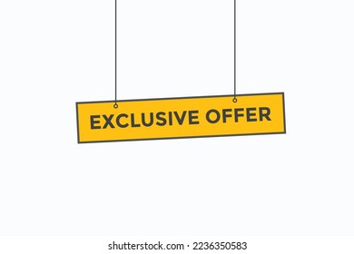 exclusive offer button vectors. sign label speech bubble exclusive offer
