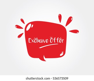 Exclusive Offer, Doodle Style Speech Bubble