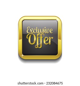 Exclusive Offer Gold Vector Icon Button