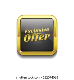Exclusive Offer Gold Vector Icon Button