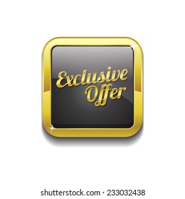 Exclusive Offer Gold Vector Icon Button