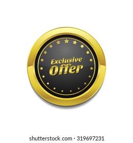 Exclusive Offer Golden Vector Icon Button