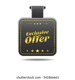 Exclusive Offer golden Vector Icon Design