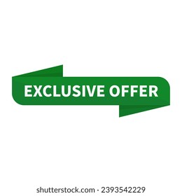 Oferta Exclusiva En Forma De Cinta De Rectángulo Verde Para El Marketing Comercial De Promoción De Venta
