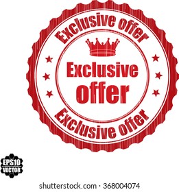 Exclusive offer grunge rubber stamp, vector illustration