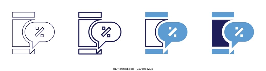 Exclusive offer icon in 4 different styles. Thin Line, Line, Bold Line, Duotone. Duotone style. Editable stroke.
