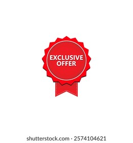 EXCLUSIVE OFFER label, Banner tag, for advertising, promotion, retail, website, graphic design project, app design or online store. Vector design template.