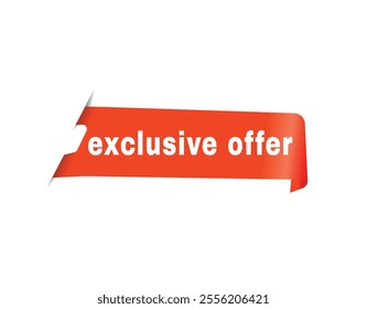 Exclusive offer label modern design element or banner template. Red vector isolated white background.