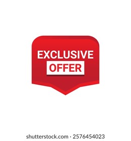 EXCLUSIVE OFFER Label, Sticker, Banner, tag, for advertising, promotion, retail, website, graphic design project, app design or online store. Vector design element.