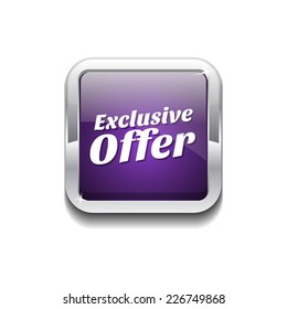 Exclusive Offer Purple Vector Icon Button