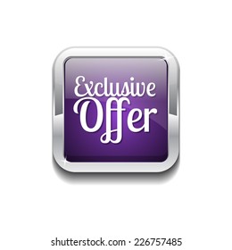Exclusive Offer Purple Vector Icon Button