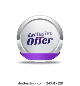 Exclusive Offer Purple Vector Icon Button