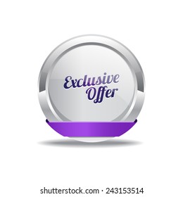 Exclusive Offer Purple Vector Icon Button