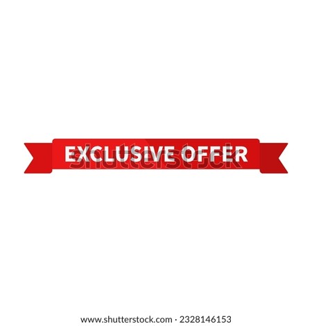 Exclusive Offer In Red Color Rectangle Ribbon Shape For Advertising Sale
